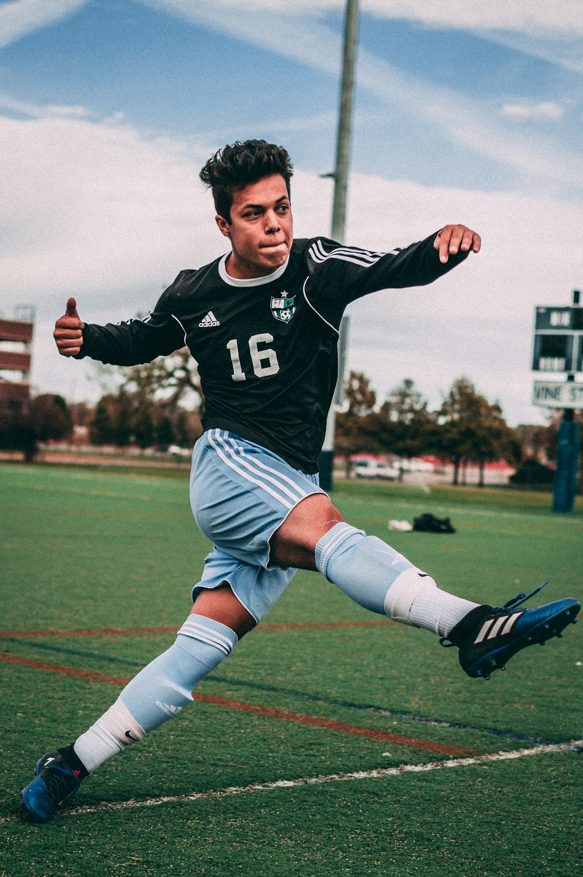Football athlete in motion