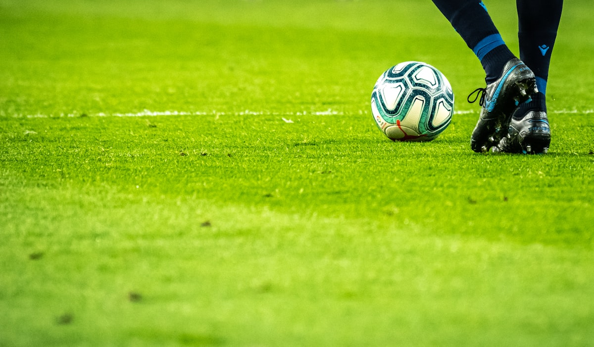 Soccer athlete in competition
